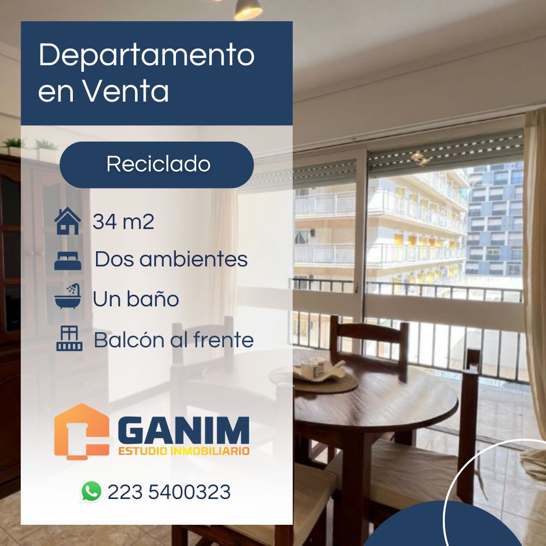 Departamento 2 amb al frente reciclado