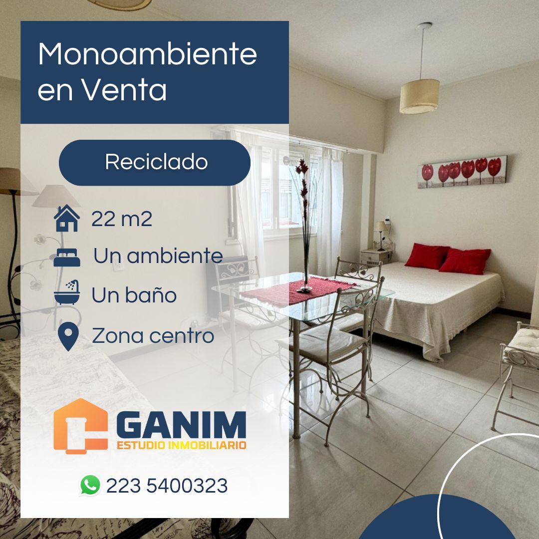 Departamento 1 ambiente - interno - reciclado