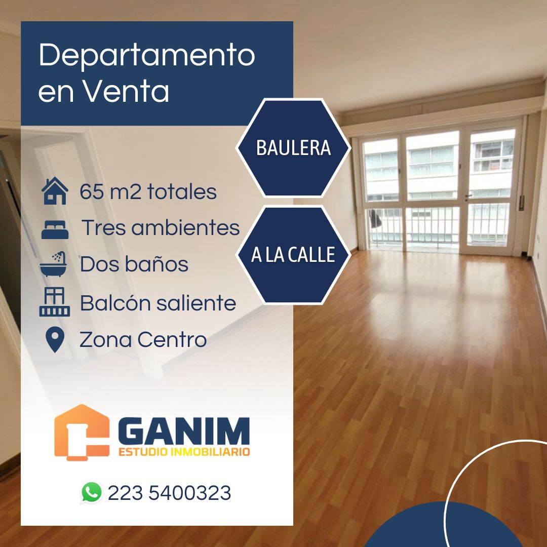 Departamento 3 ambientes a la calle con balcon