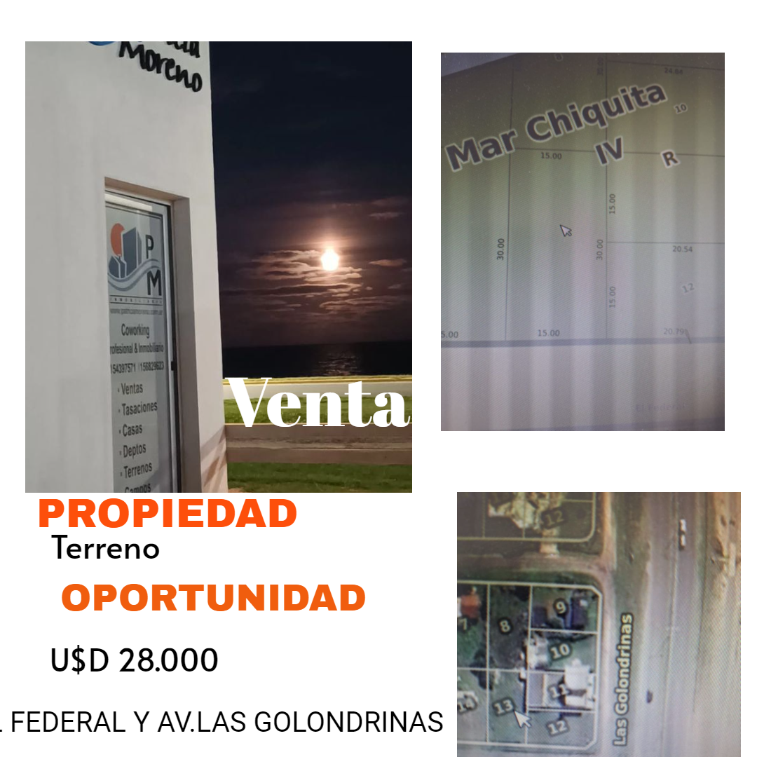 VENDE TERRENO PLAYA DORADA MAR CHIQUITA