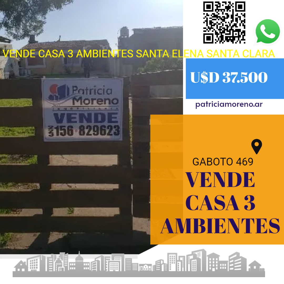 VENDE CASA 3 AMBIENTES SANTA ELENA SANTA CLARA