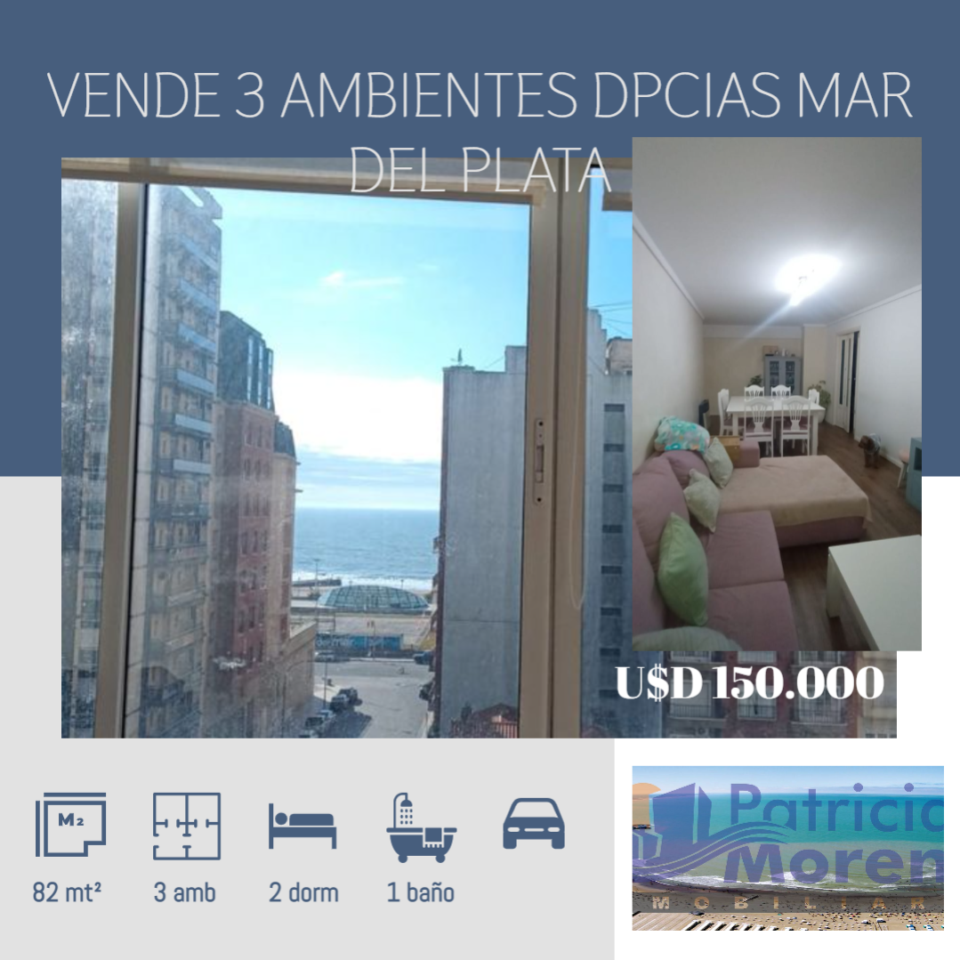 VENDE 3 AMBIENTES DPCIAS MAR DEL PLATA