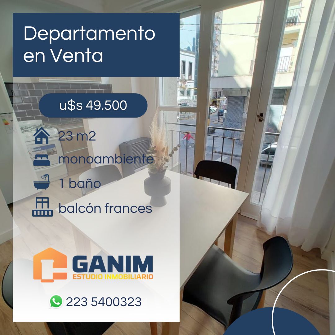 Departamento 1 ambiente - Reciclado - Balcon Franc
