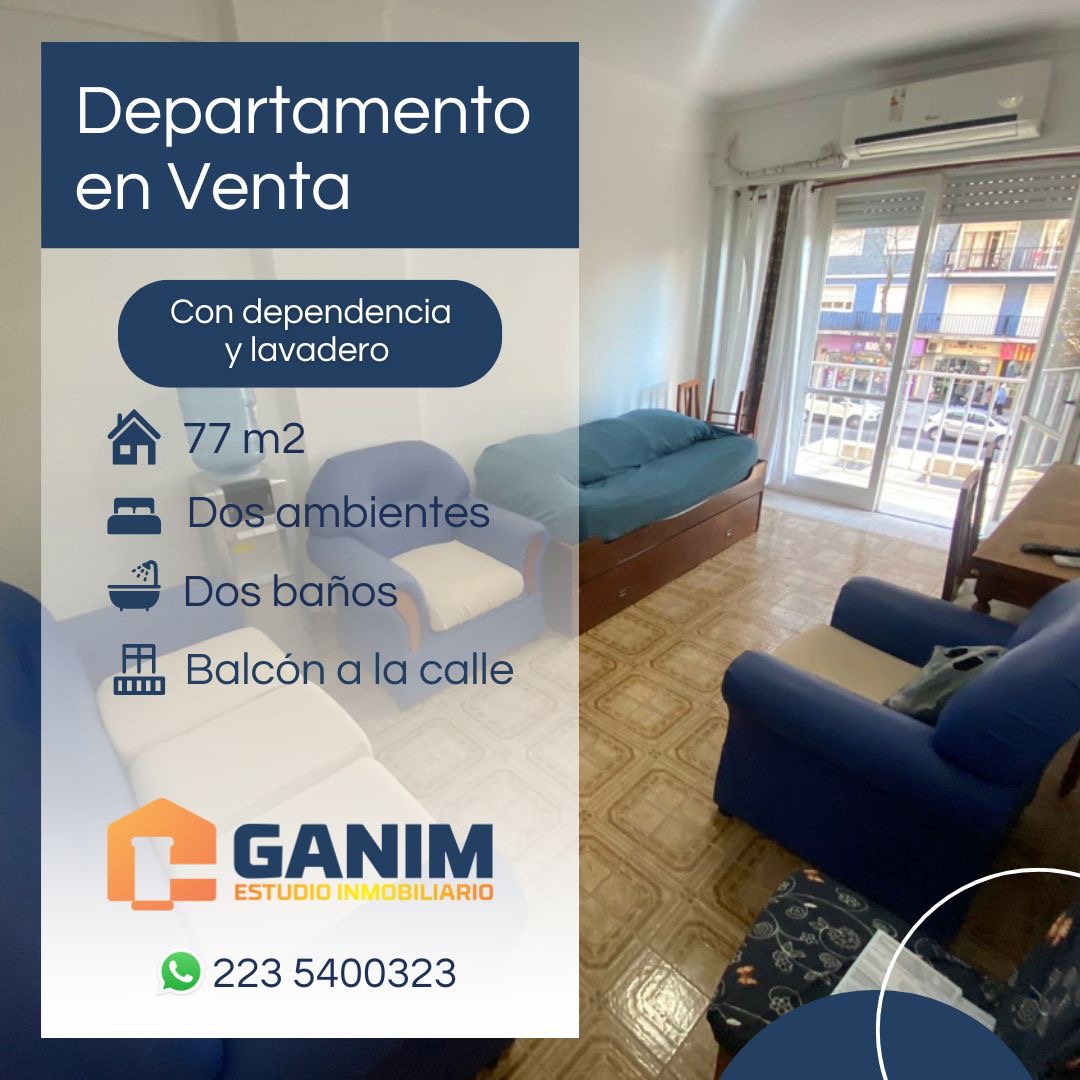 Departamento 2 ambientes con dependencia balcon