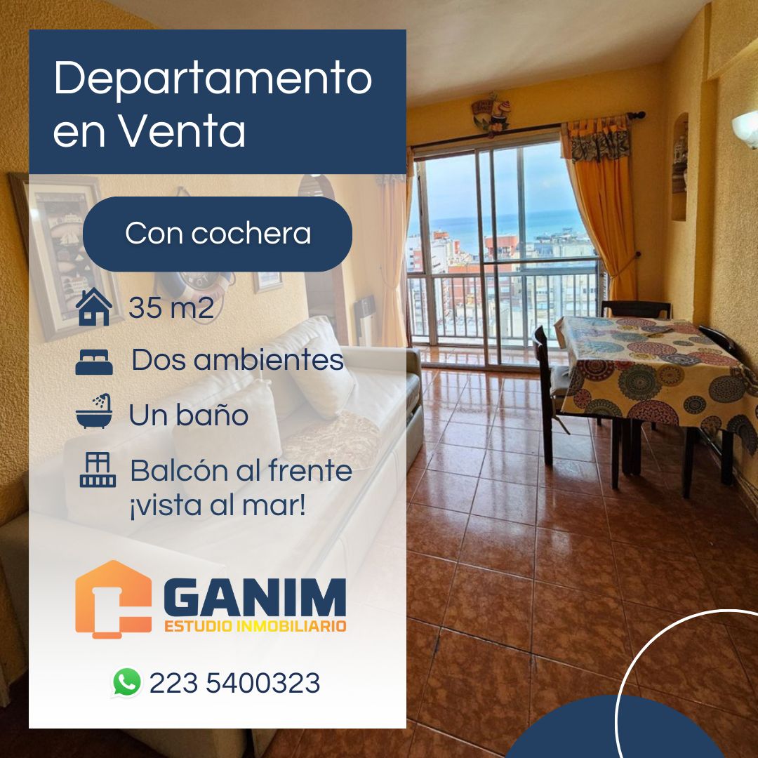 Departamento 2 ambientes Balcon Vista al mar y Coc