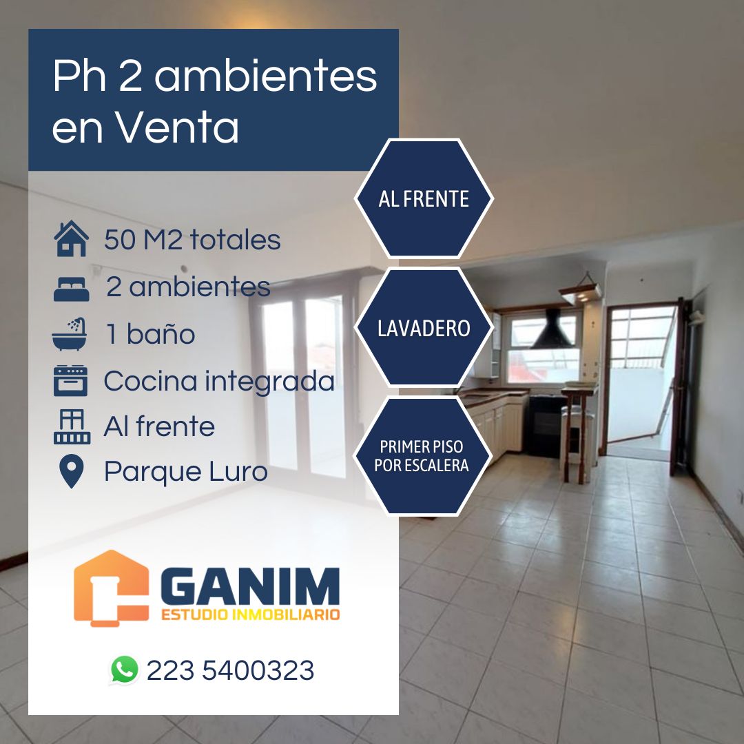 PH 2 ambientes al frente - Parque Luro