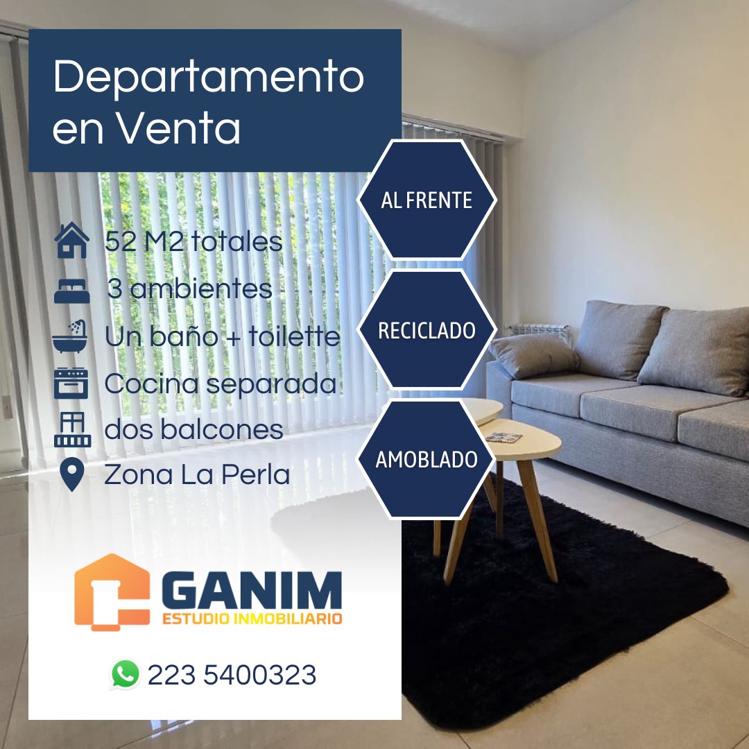 Departamento 3 ambientes al frente - Reciclado