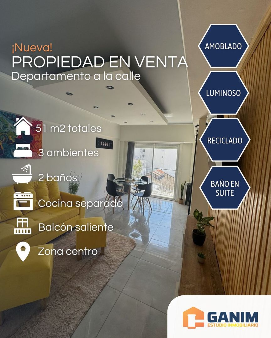 Departamento  3 Ambientes externo C/Balcon
