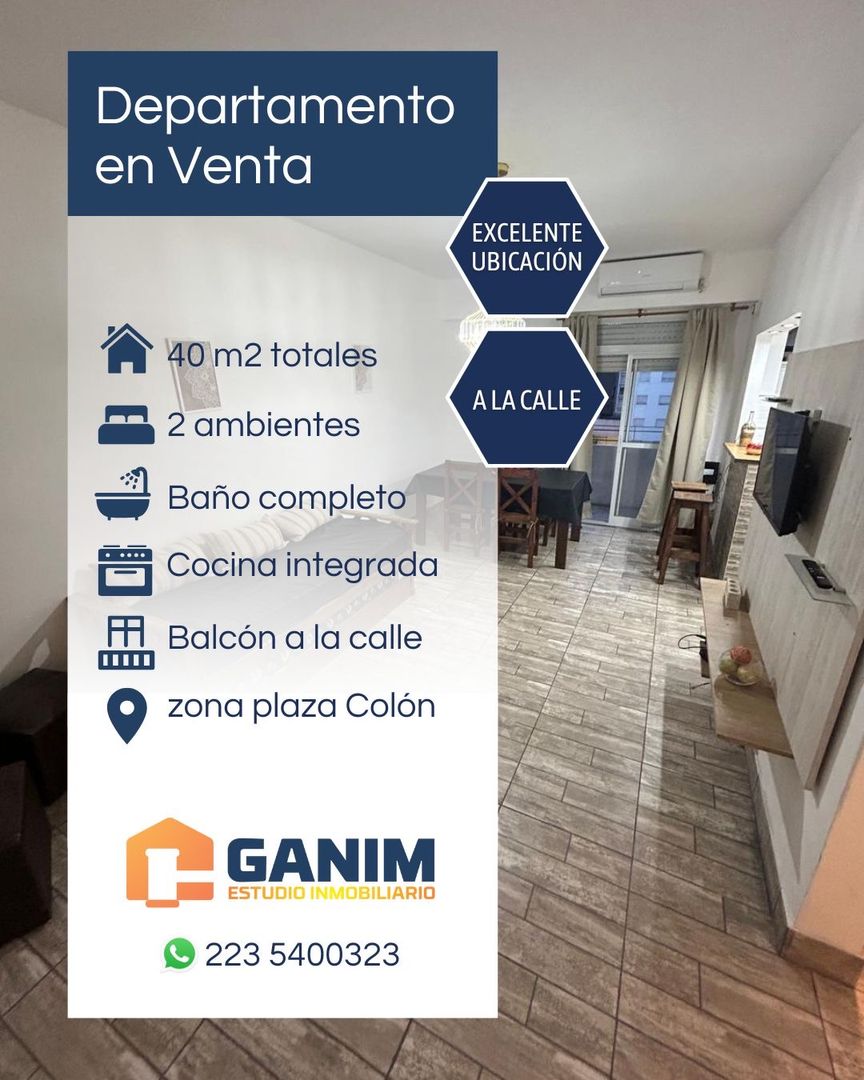 Departamento 2 ambientes al frente