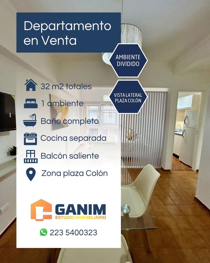 Departamento al frente con balcon