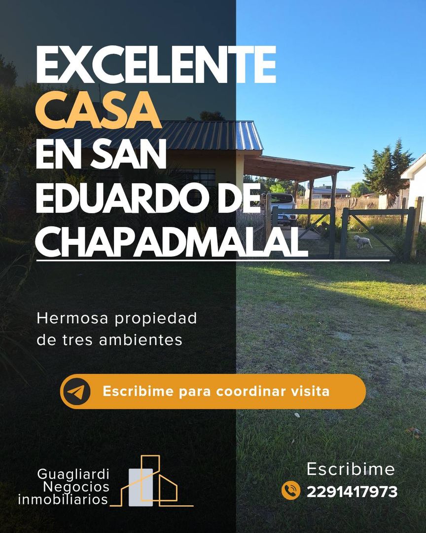Casa de 3 ambientes en San Eduardo de Chapadmalal