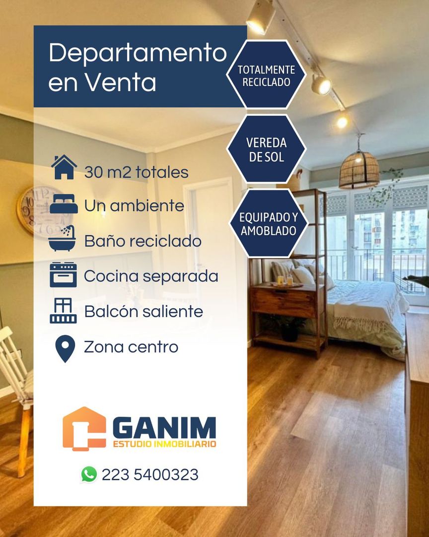Deartamento a la calle con balcon