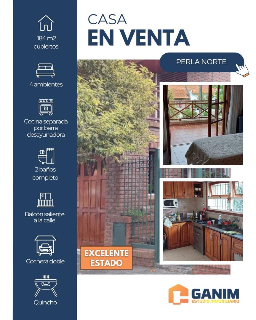 Excelente Casa 4 Ambientes Perla Norte