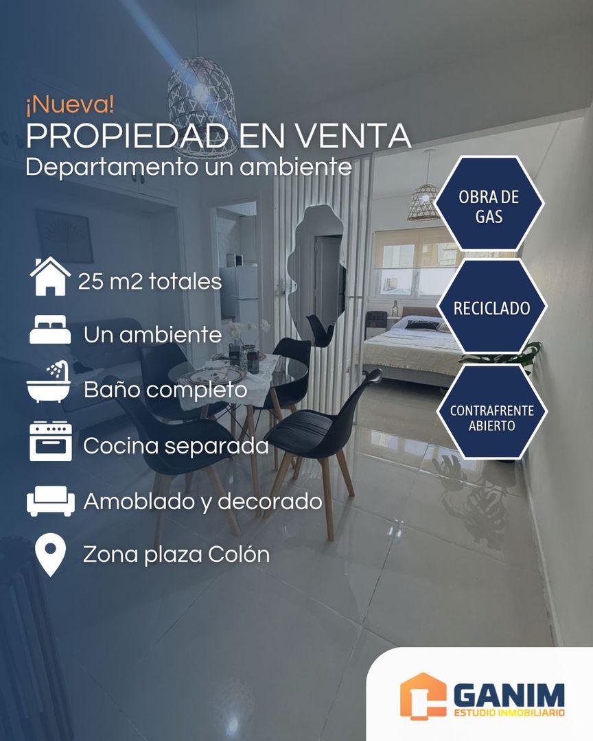 Departamento 1 ambiente al Cfte