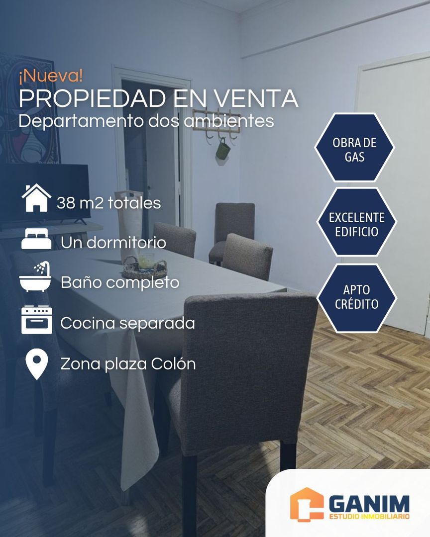 Departamento 2 ambientes - Plaza Colon