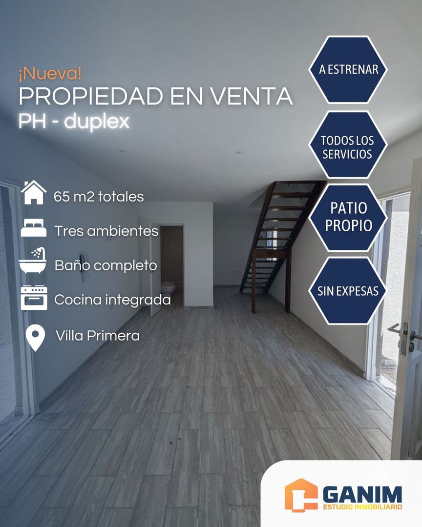 Venta PH a estrenar 3 ambientes Villa Primera