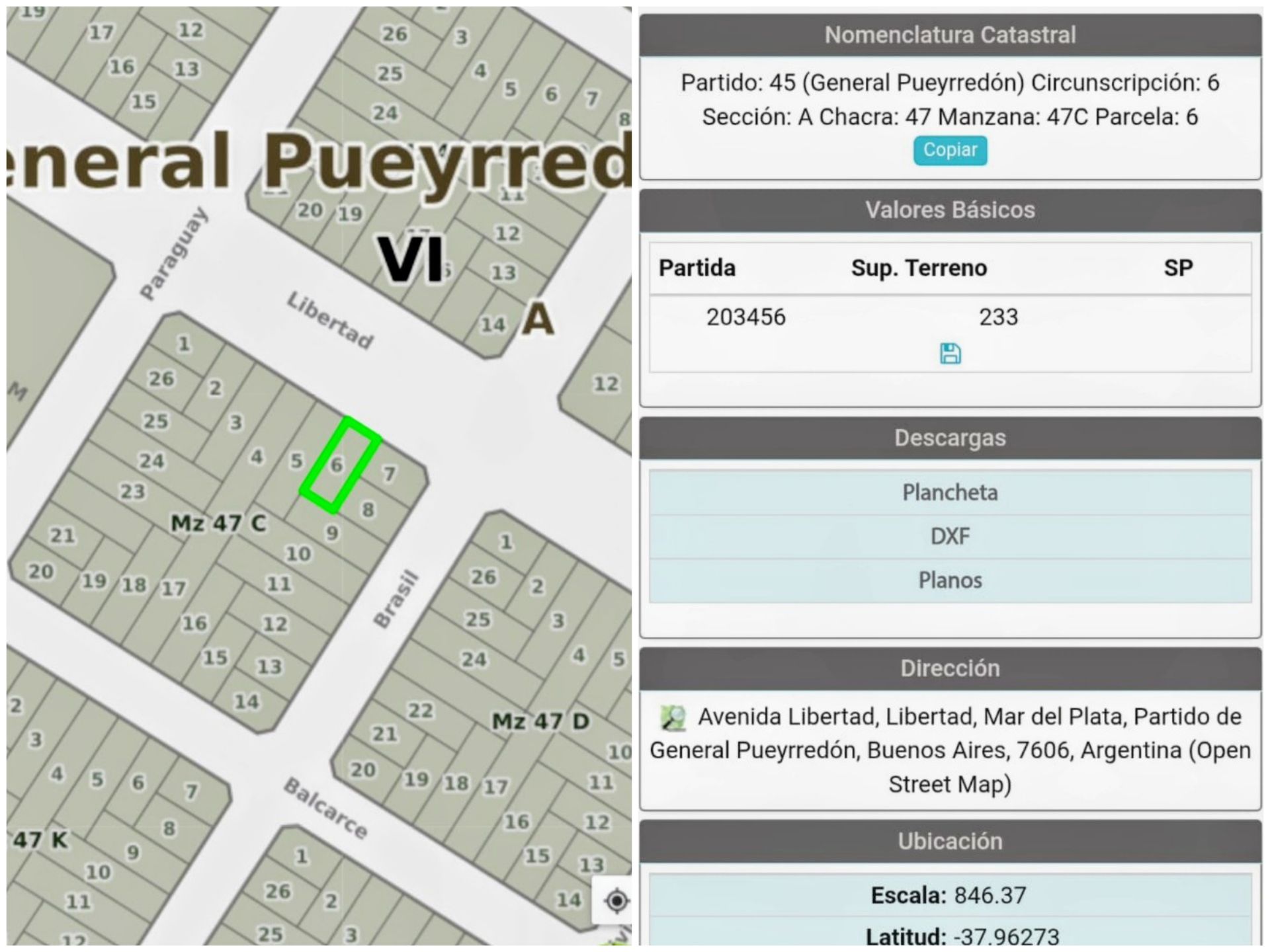 Lote de 233 m2 en barrio Libertad
